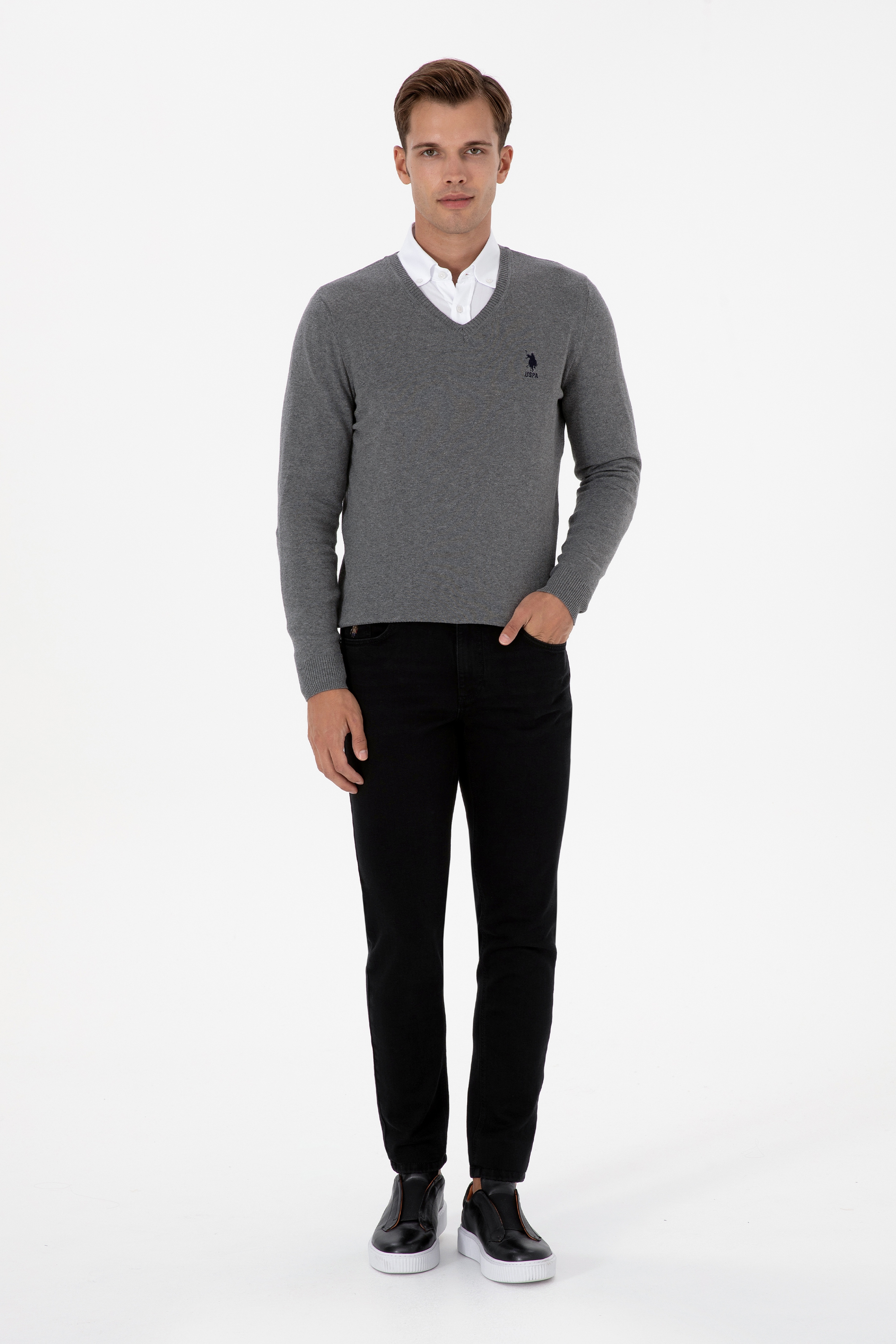 Erkek Siyah Slim Fit Jean Pantolon - Image 1