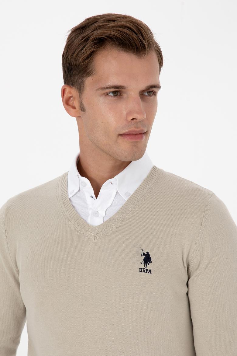 Erkek Açık Haki Basic Kazak - 50307745105