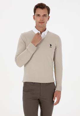 Erkek Açık Haki Basic Kazak - 50307745105