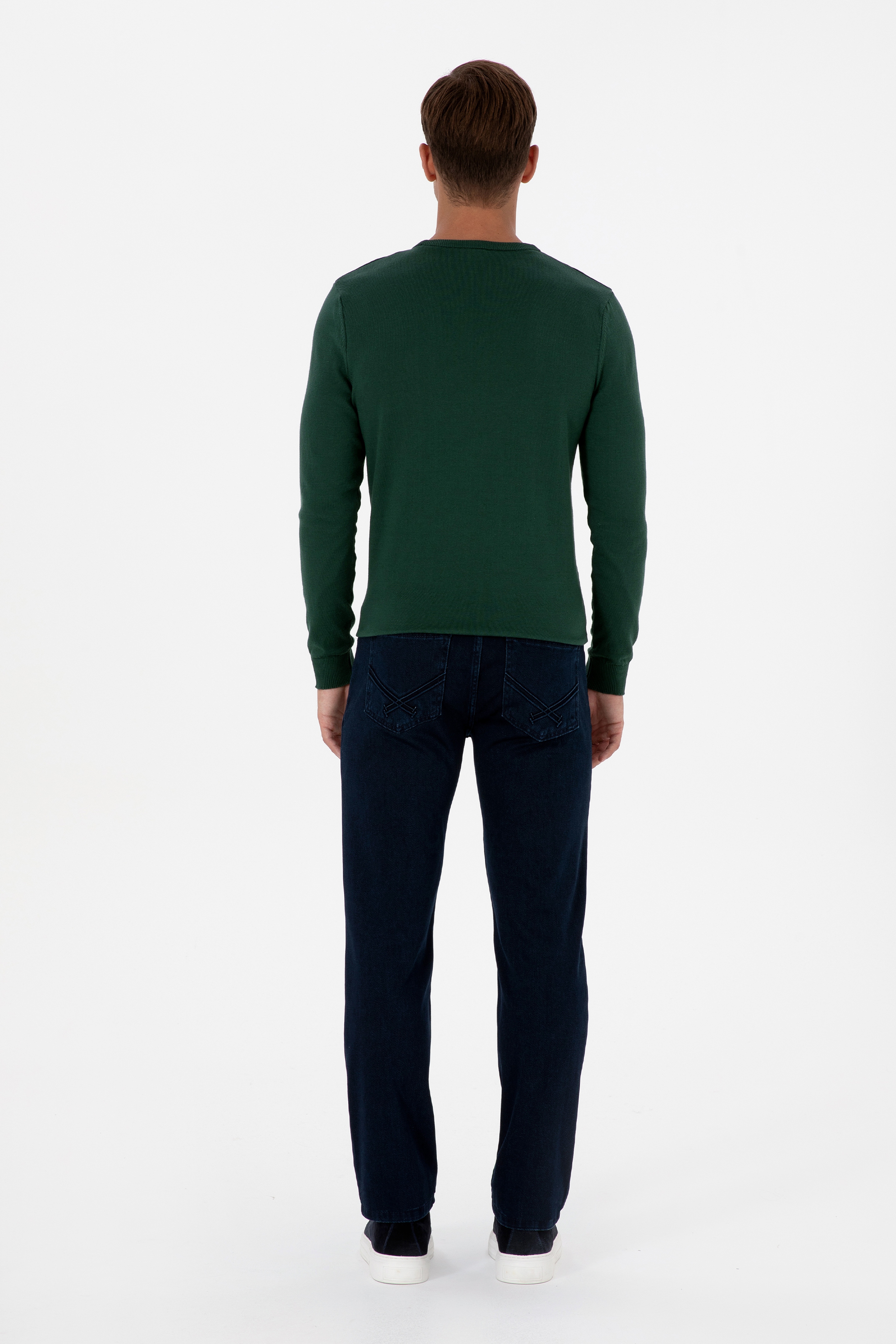 Erkek Lacivert Straight Fit Jean Pantolon - Image 4