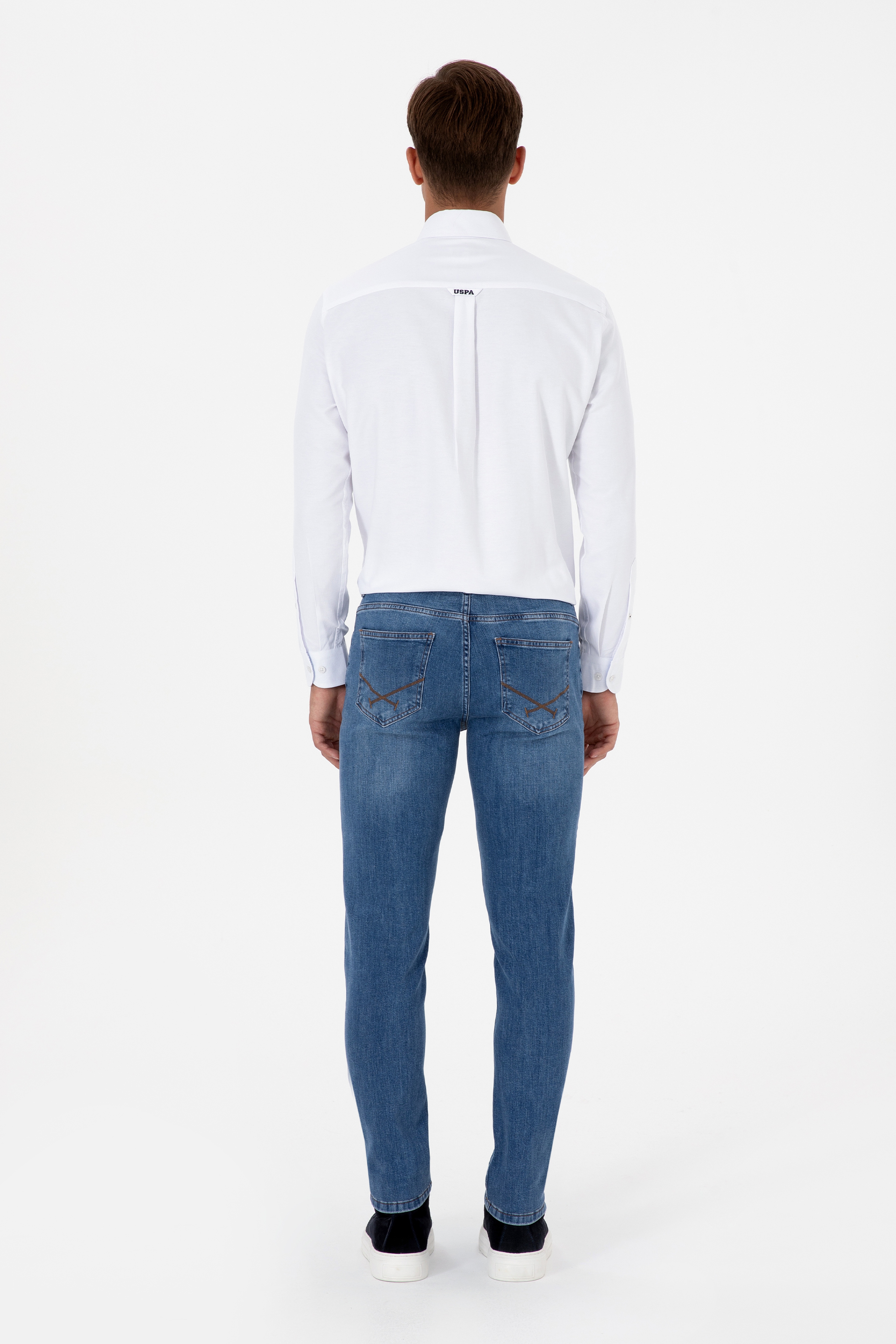 Erkek Mavi Slim Fit Jean Pantolon - Image 4