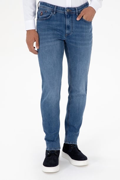 Erkek Mavi Slim Fit Jean Pantolon