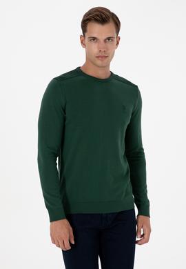 Erkek Koyu Yeşil Basic Kazak - 50307779067