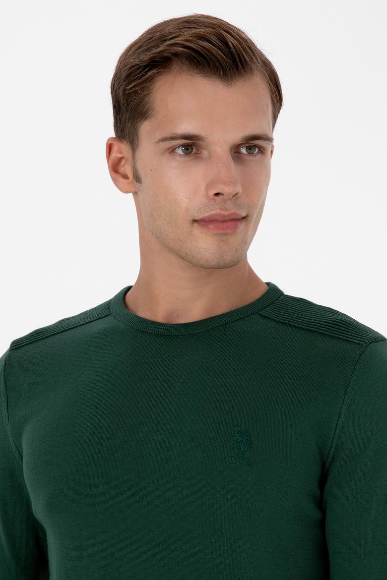 Erkek Koyu Yeşil Basic Kazak - 50307779067