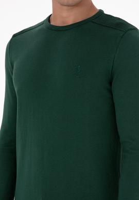 Erkek Koyu Yeşil Basic Kazak - 50307779067