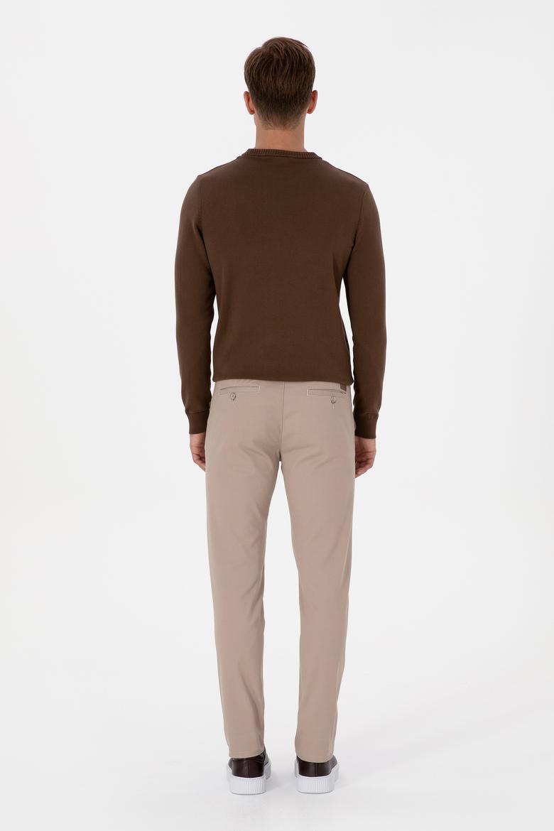 Erkek Koyu Bej Slim Fit Kanvas / Chino Pantolon - 50308762366