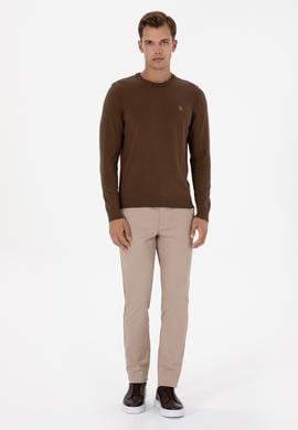 Erkek Koyu Bej Slim Fit Kanvas / Chino Pantolon - 50308762366
