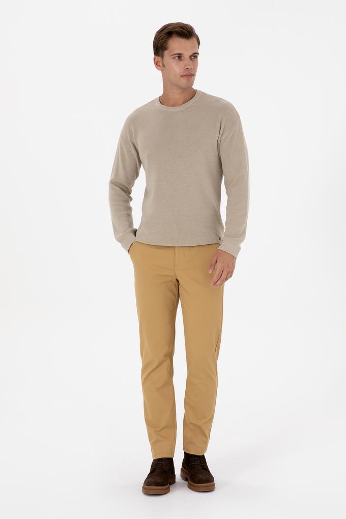 Erkek Hardal Slim Fit Kanvas / Chino Pantolon