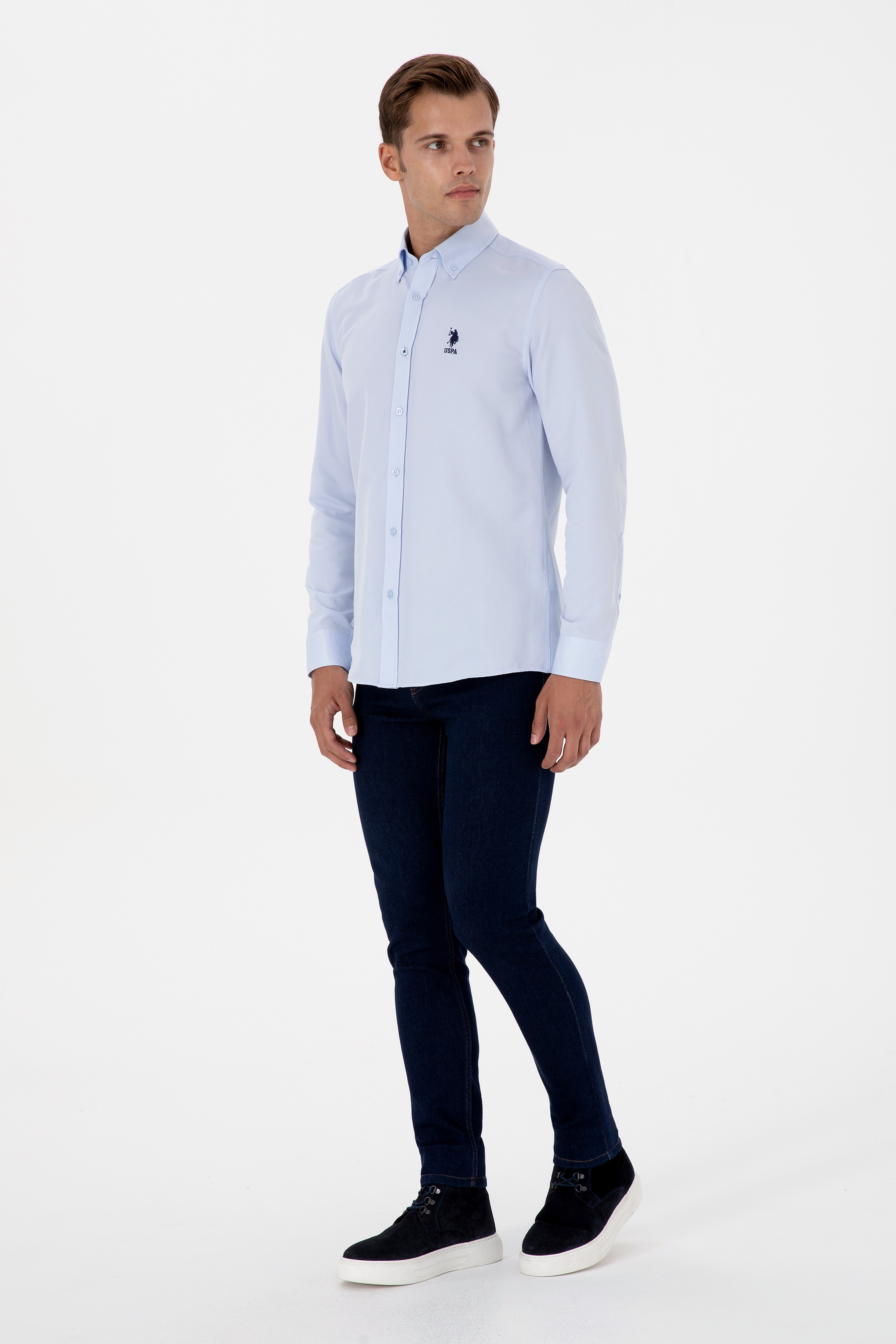 Erkek Koyu Mavi Slim Fit Jean Pantolon - Image 3