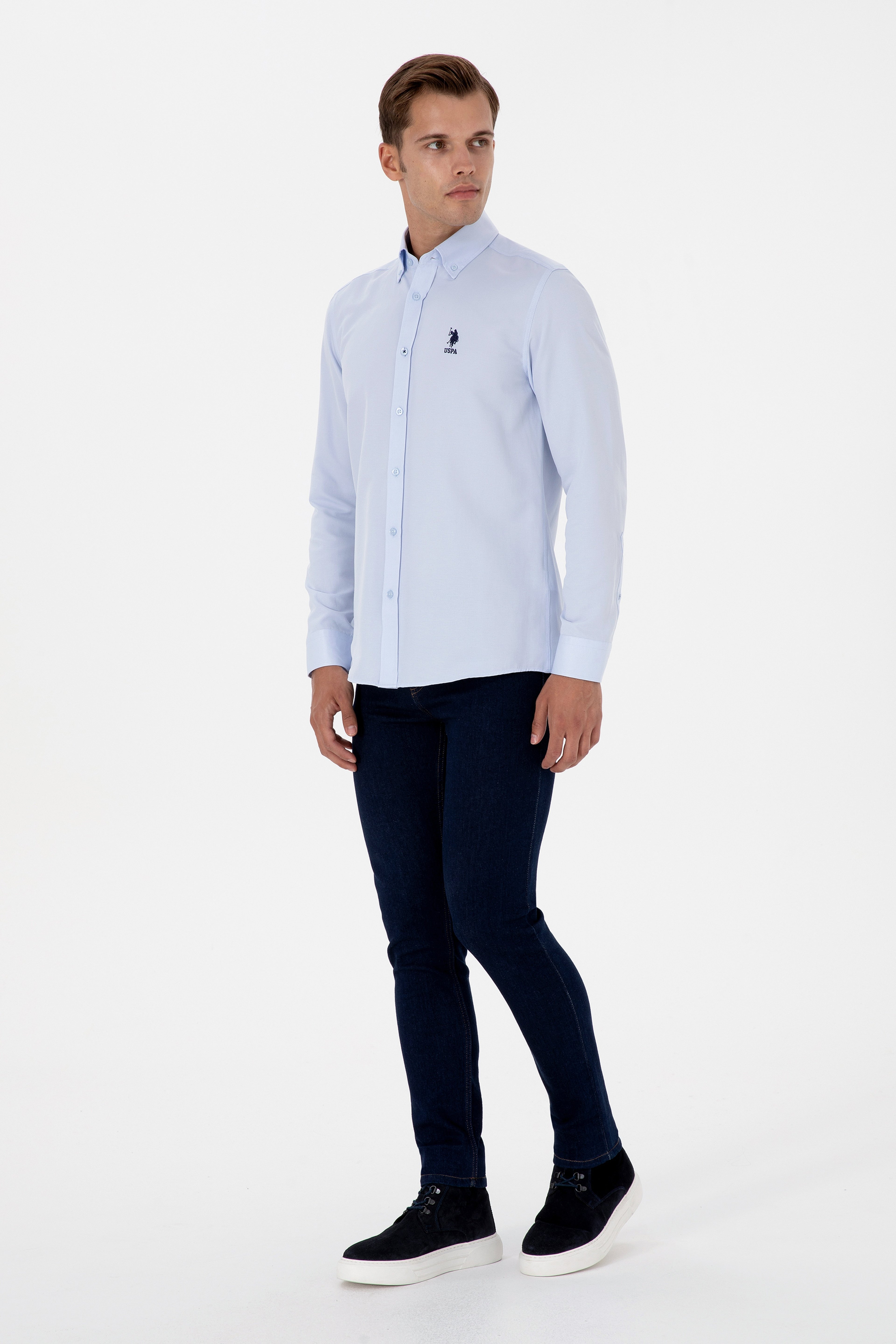 Erkek Koyu Mavi Slim Fit Jean Pantolon