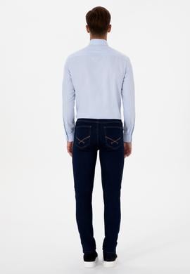 Erkek Koyu Mavi Slim Fit Jean Pantolon - 50310335100