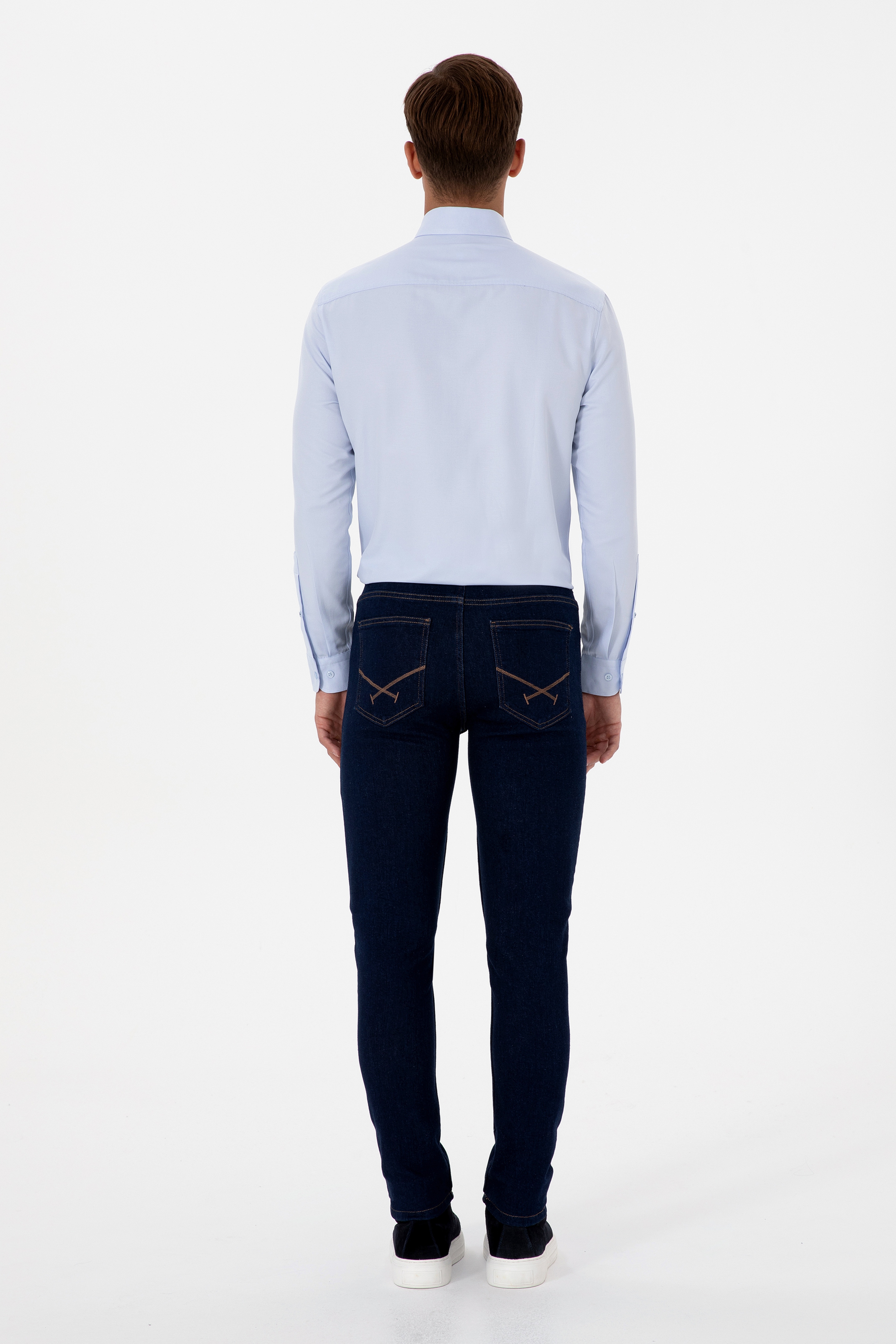Erkek Koyu Mavi Slim Fit Jean Pantolon