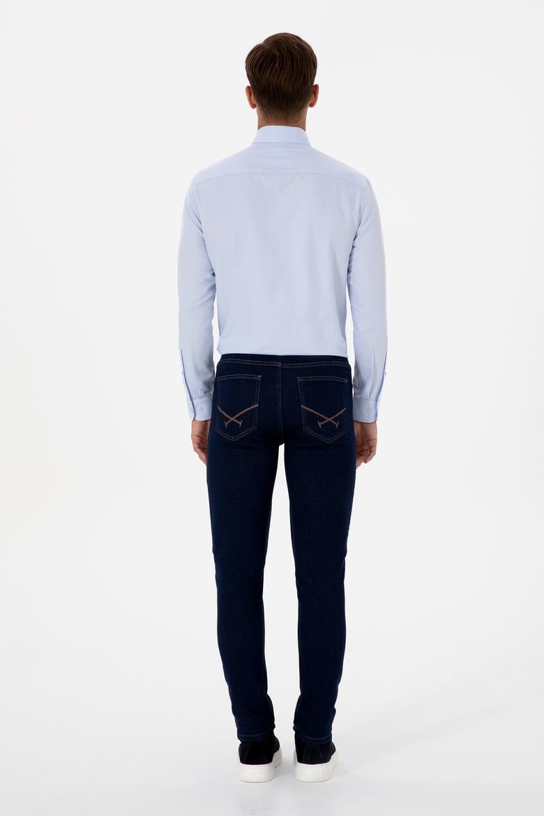 Erkek Koyu Mavi Slim Fit Jean Pantolon - 50310335100