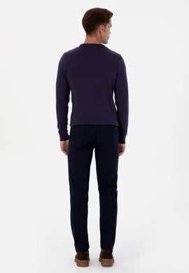 Erkek Lacivert Slim Fit Kanvas / Chino Pantolon - 50310340345