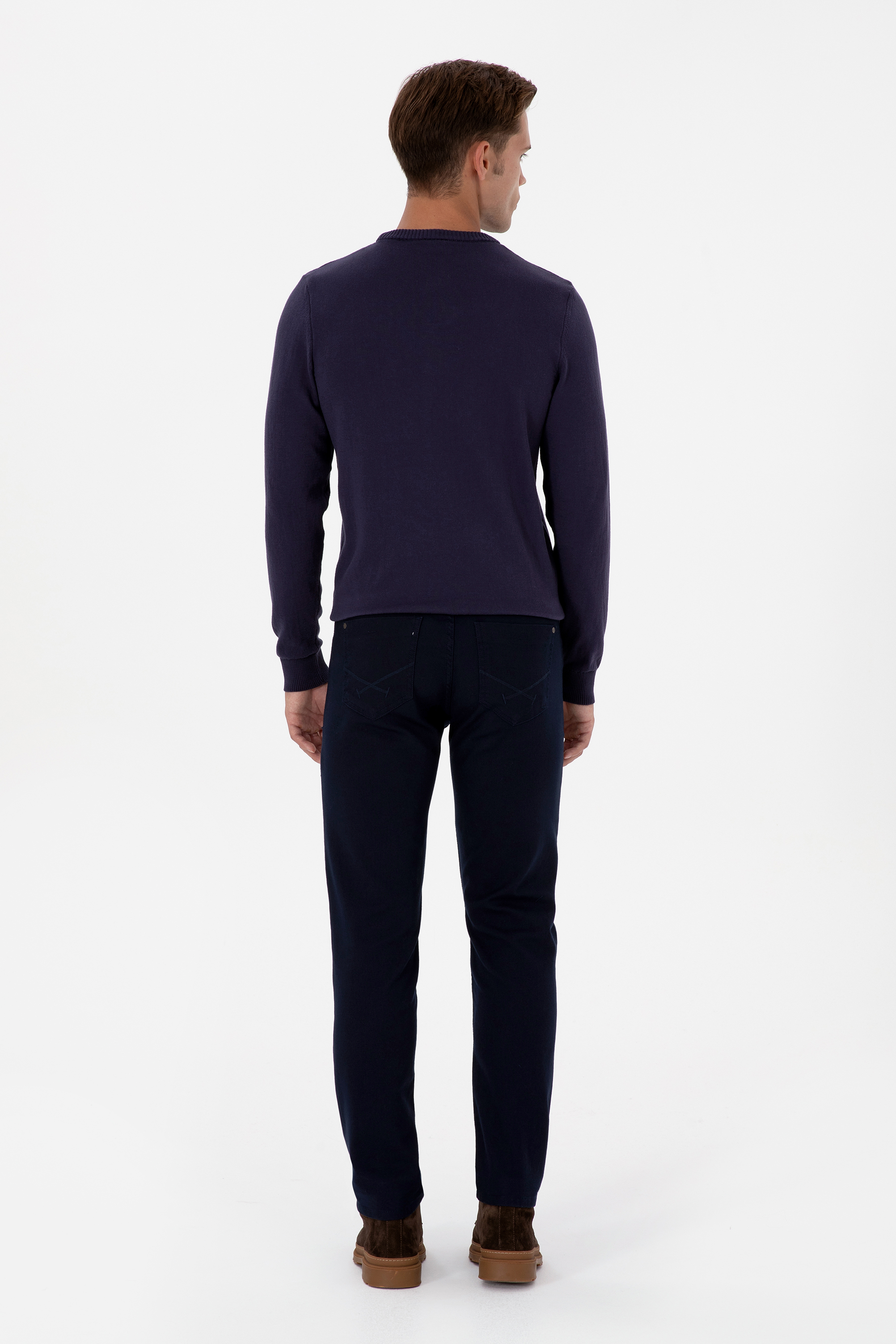 Erkek Slim Fit Lacivert Kanvas / Chino Pantolon - Image 4