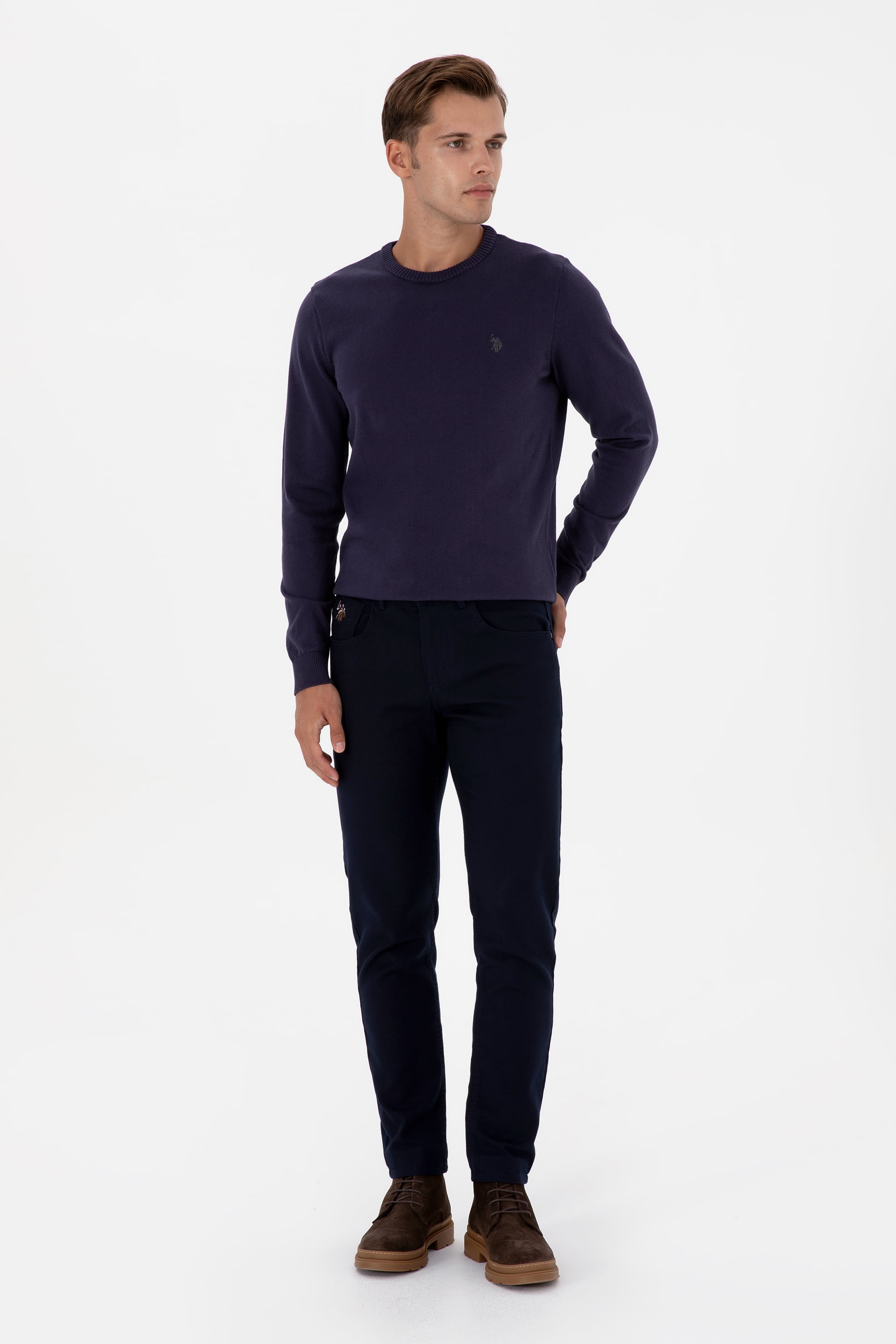 Erkek Slim Fit Lacivert Kanvas / Chino Pantolon - Image 3