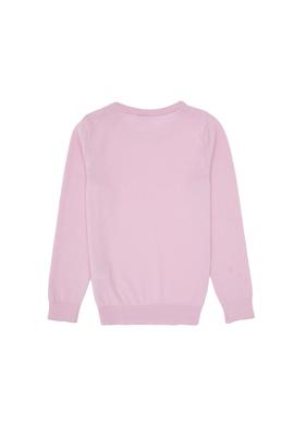 Kız Çocuk Toz Pembe Bisiklet Yaka Basic Kazak - 50313081048