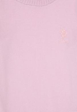 Kız Çocuk Toz Pembe Bisiklet Yaka Basic Kazak - 50313081048