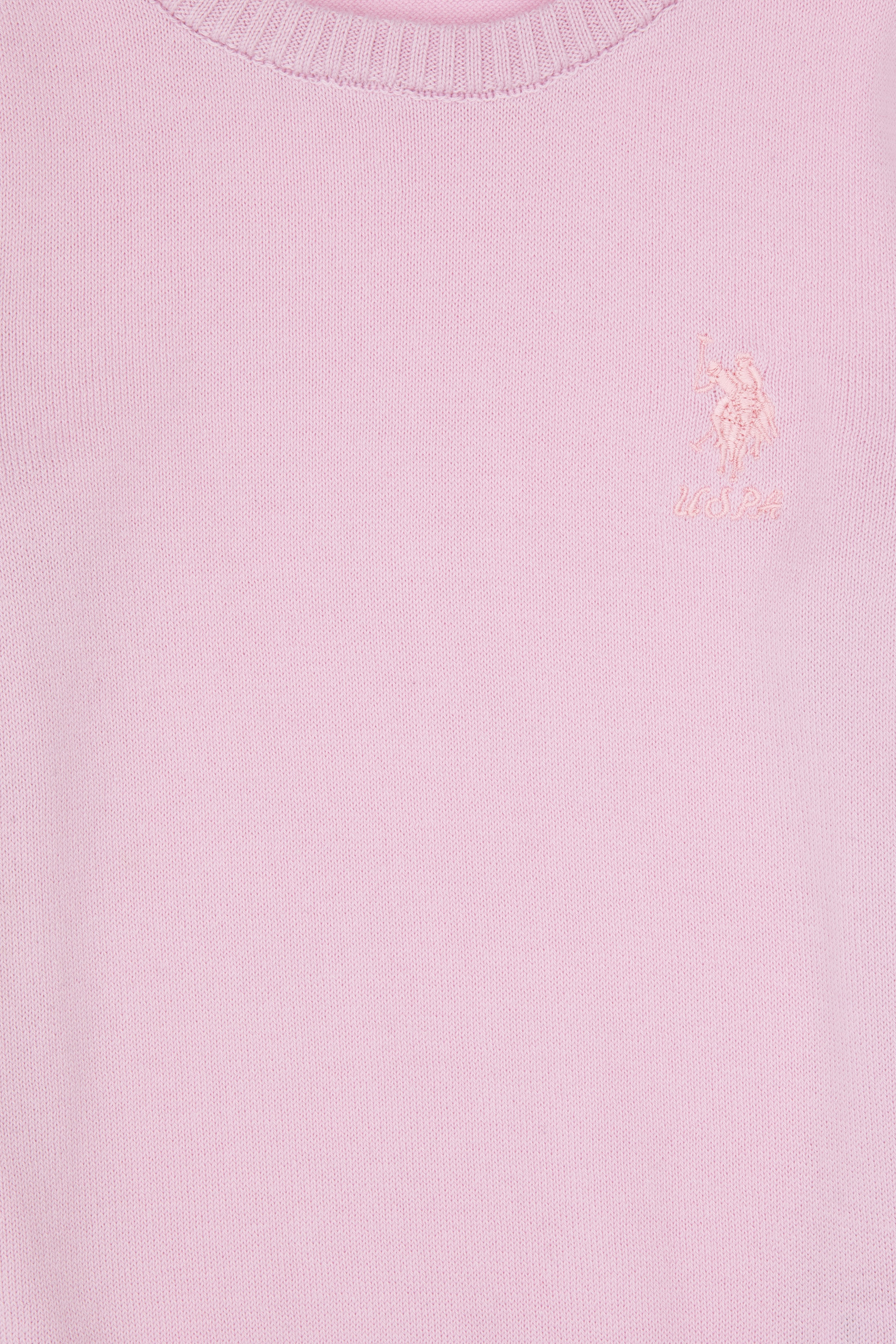 Kız Çocuk Toz Pembe Bisiklet Yaka Basic Kazak - Image 3
