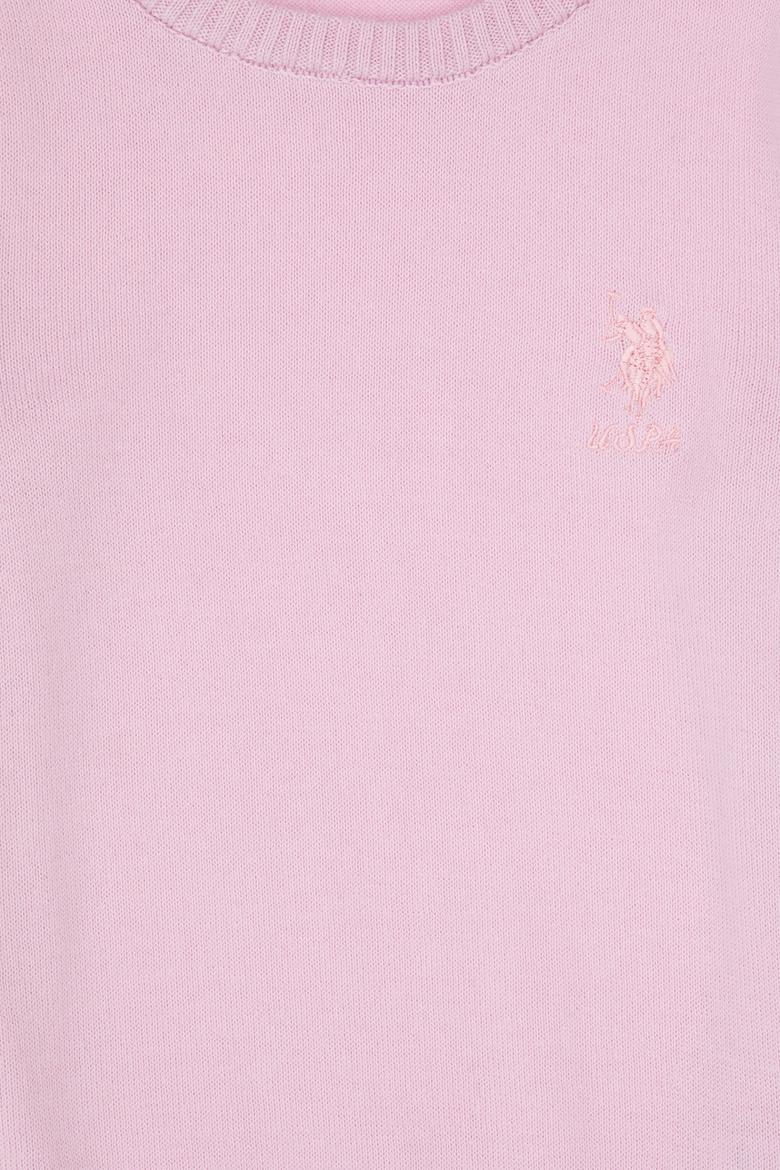 Kız Çocuk Toz Pembe Bisiklet Yaka Basic Kazak - 50313081048