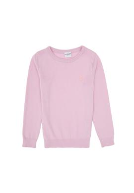 Kız Çocuk Toz Pembe Bisiklet Yaka Basic Kazak - 50313081048