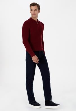 Erkek Lacivert Regular Fit Kanvas / Chino Pantolon - 50311612137