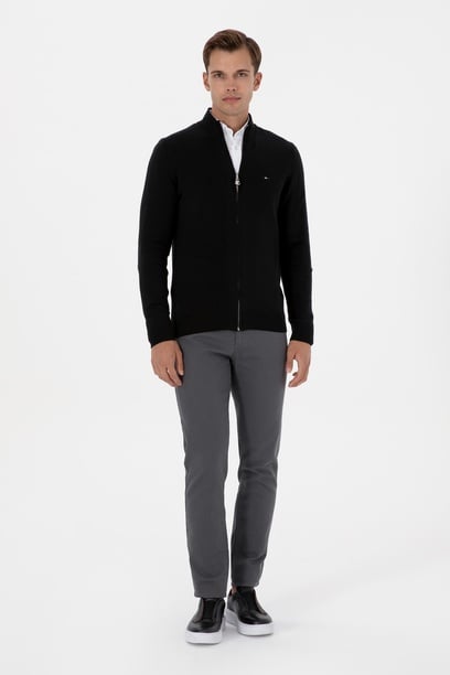 Erkek Slim Fit Gri Kanvas / Chino Pantolon