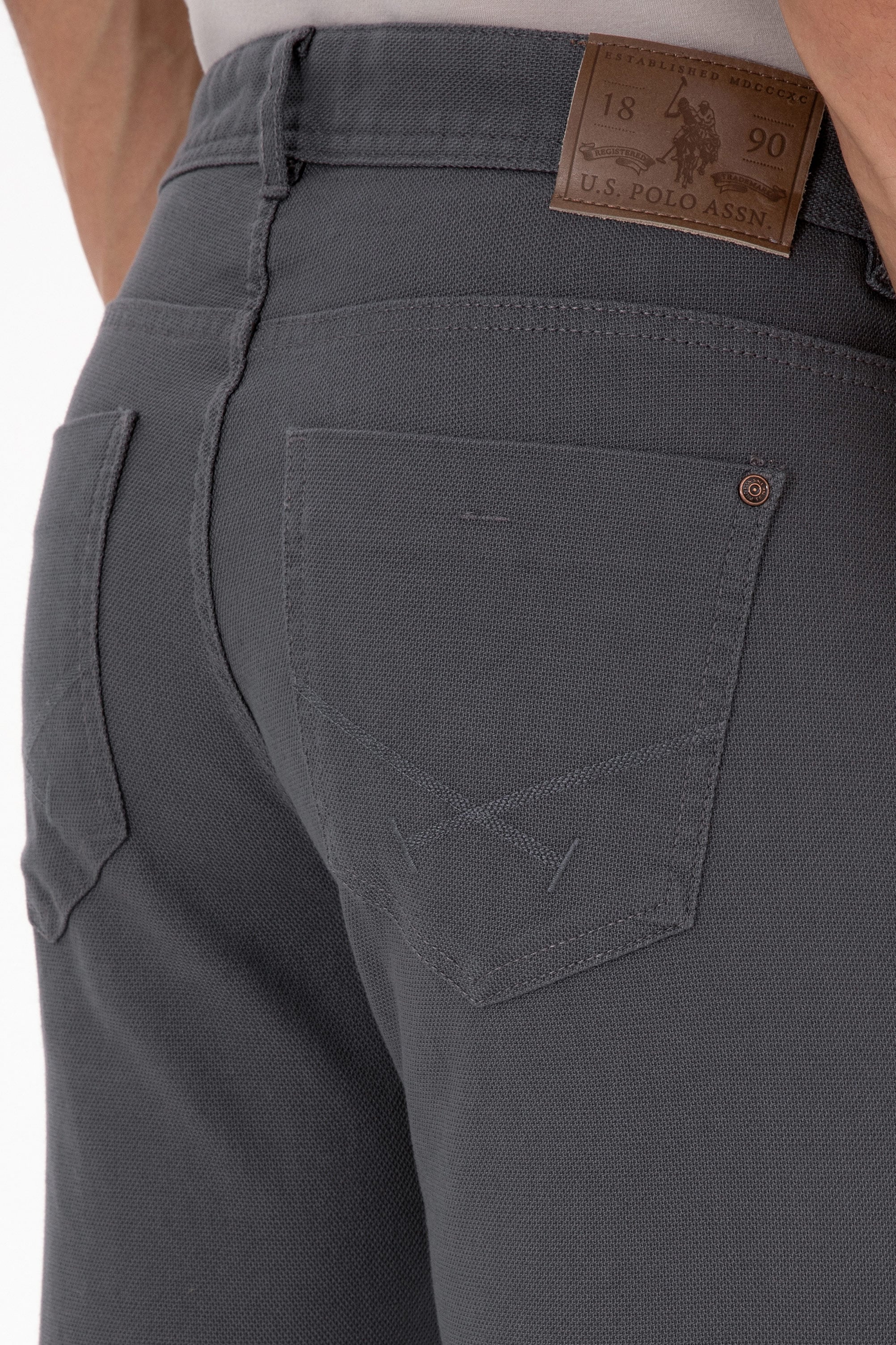 Erkek Slim Fit Gri Kanvas / Chino Pantolon - Image 6