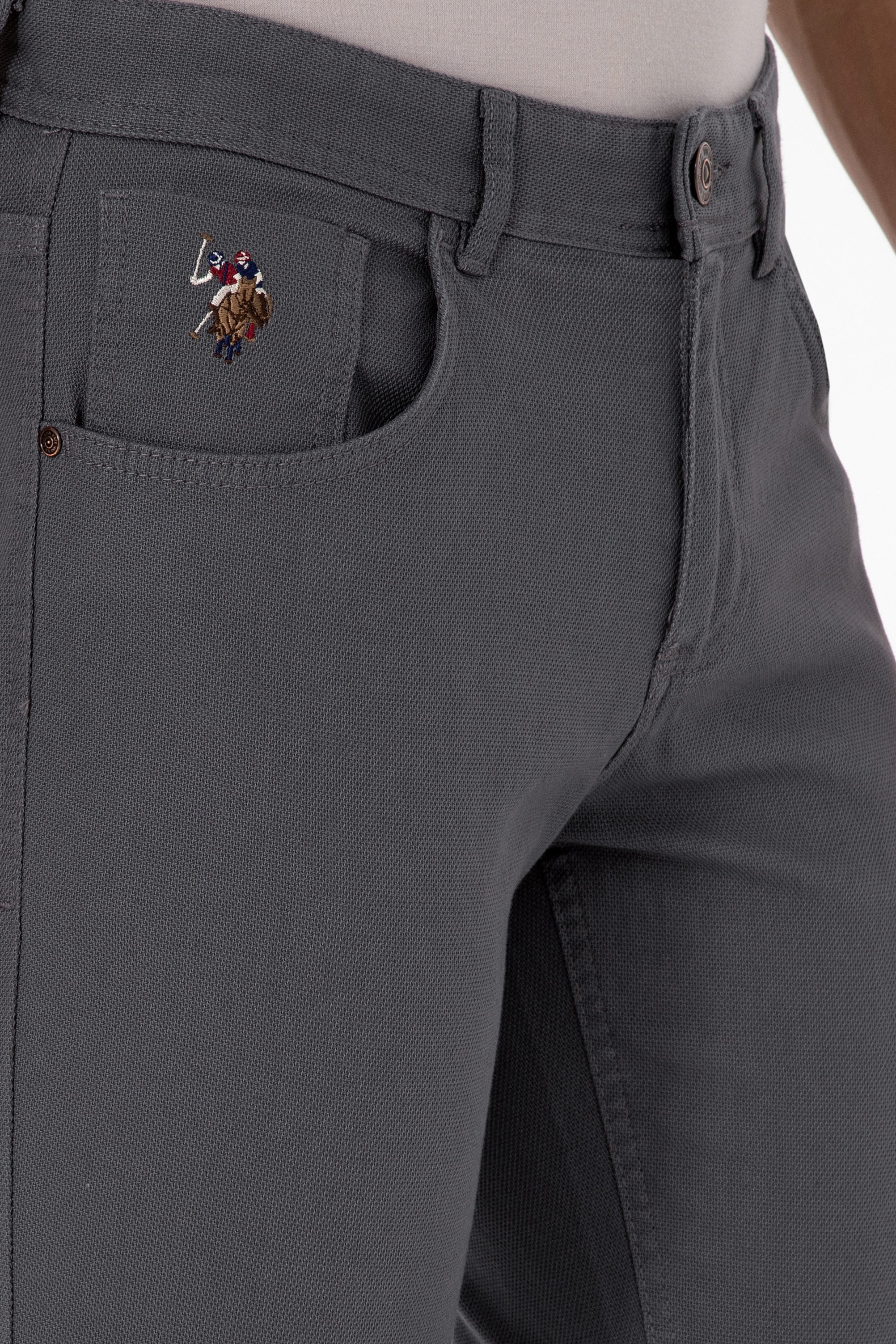 Erkek Slim Fit Gri Kanvas / Chino Pantolon - Image 5
