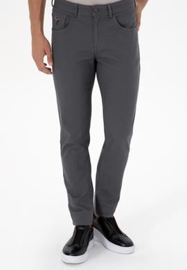 Erkek Gri Slim Fit Kanvas / Chino Pantolon - 50310340556