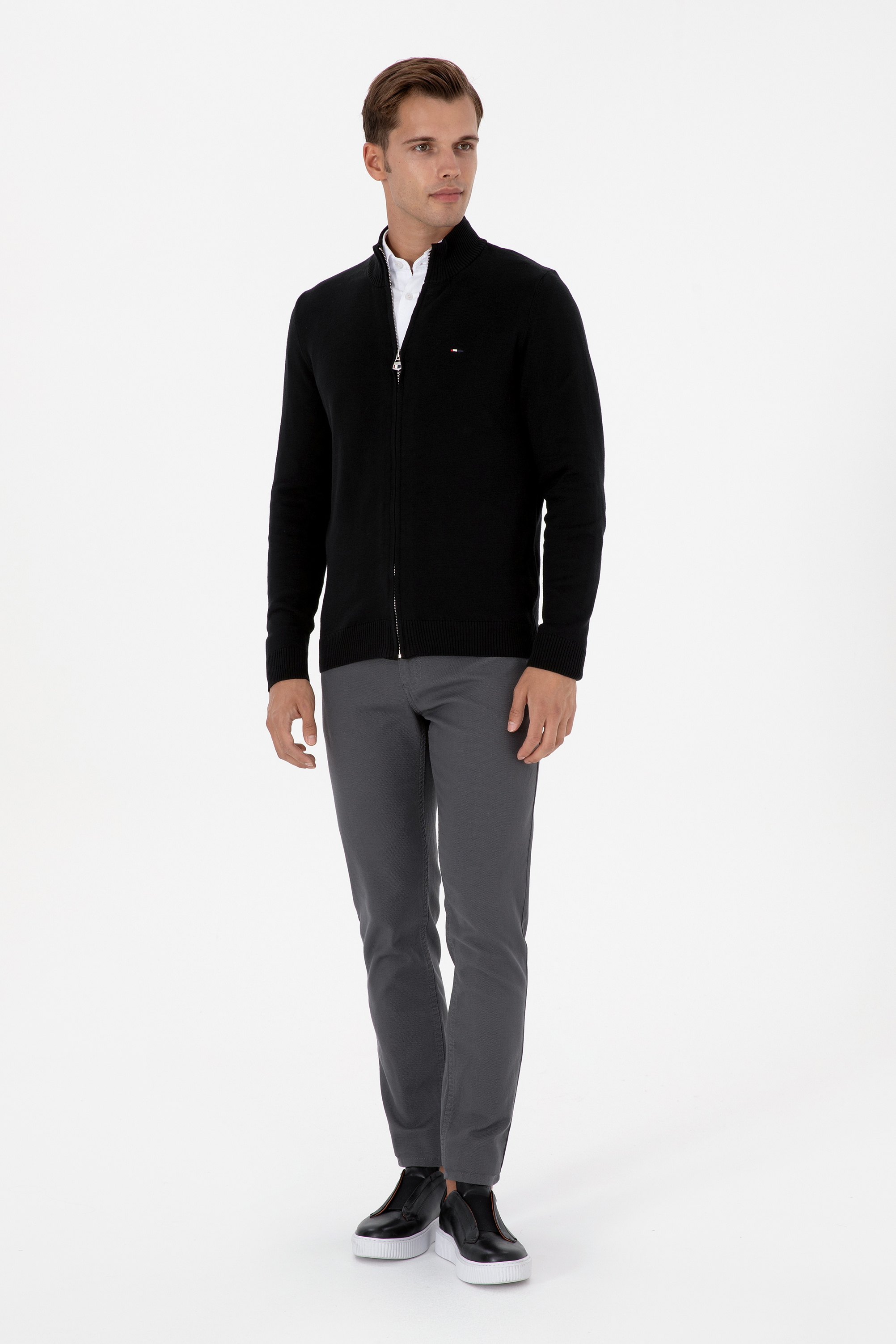 Erkek Slim Fit Gri Kanvas / Chino Pantolon - Image 3