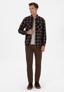 Erkek Kahverengi Slim Fit Kanvas / Chino Pantolon - 50311606388