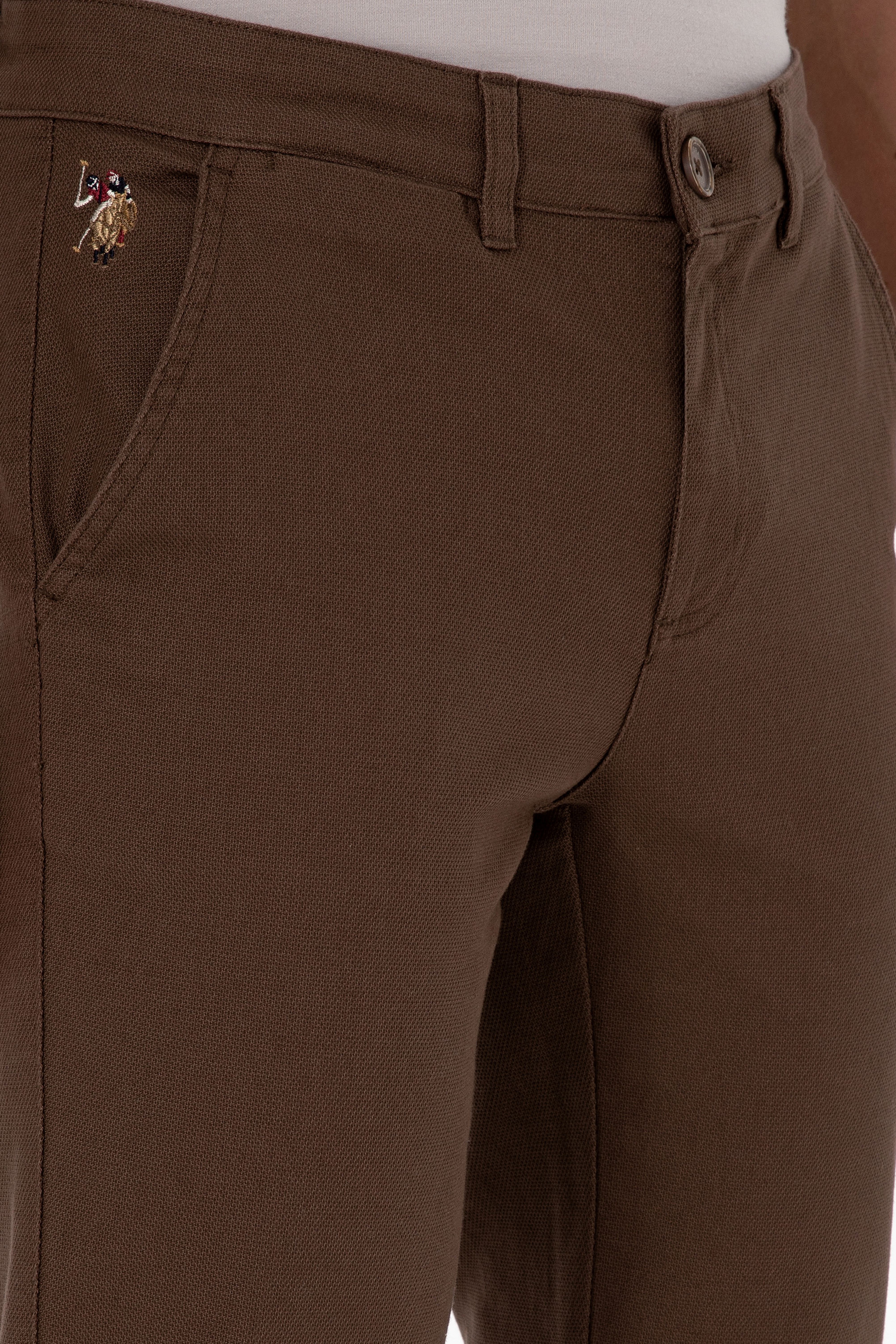 Erkek Kahverengi Slim Fit Kanvas / Chino Pantolon - Image 5