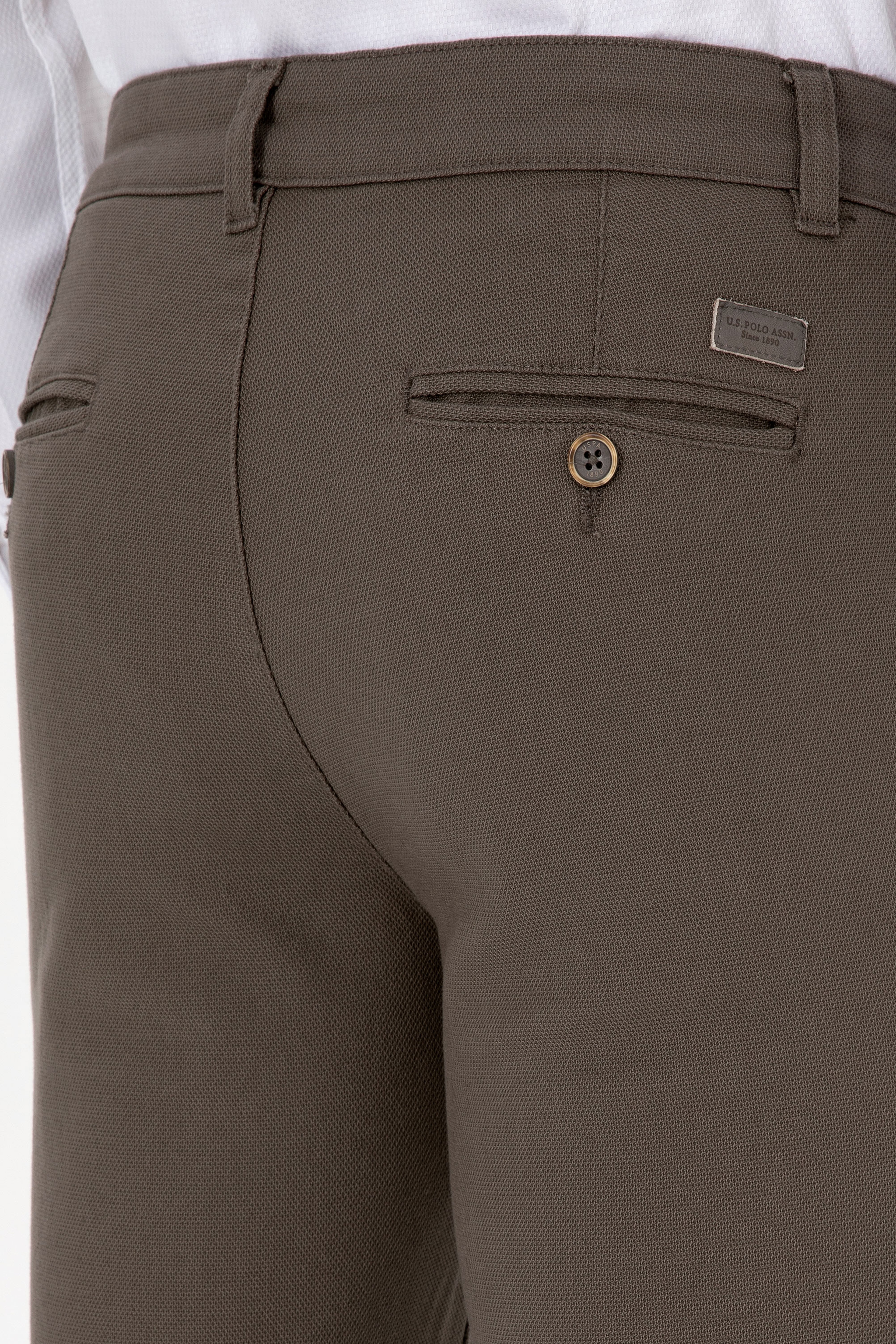 Erkek Slim Fit Vizon Kanvas / Chino Pantolon