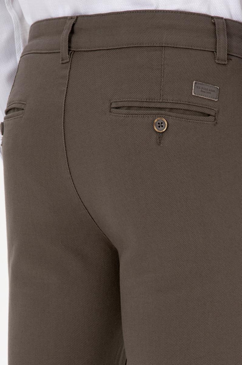 Erkek Vizon Slim Fit Kanvas / Chino Pantolon