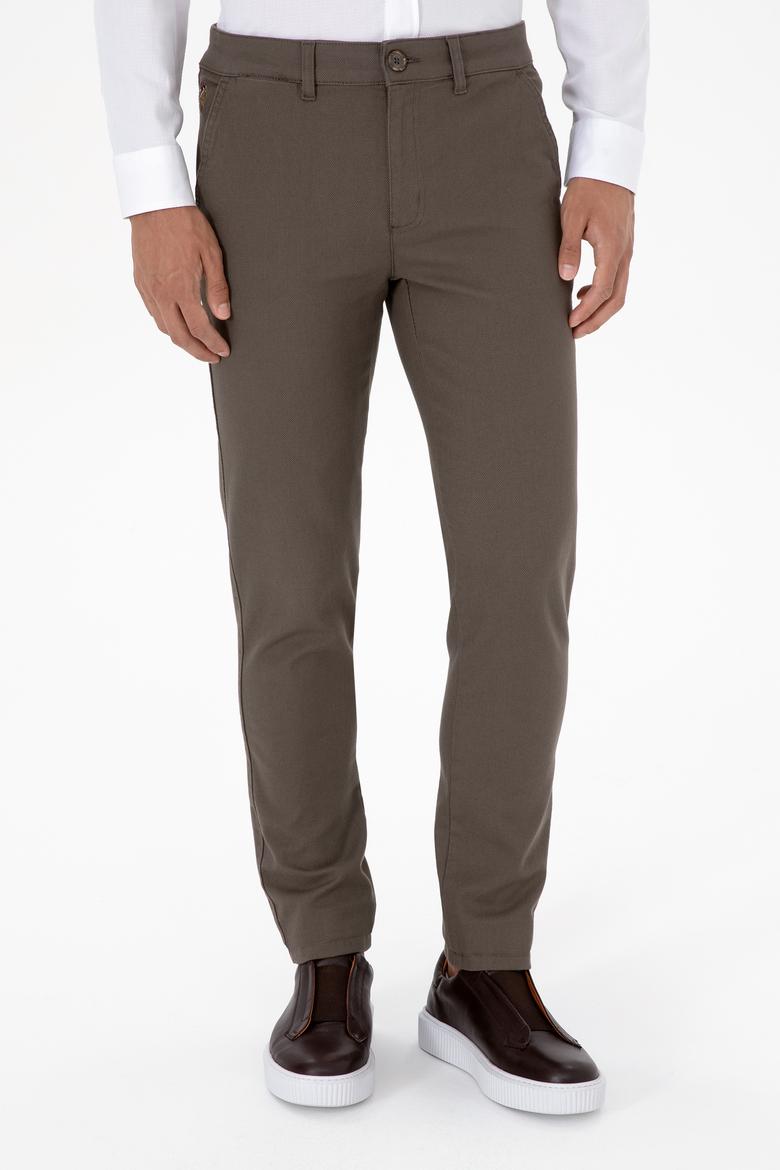 Erkek Vizon Slim Fit Kanvas / Chino Pantolon - 50311606565