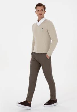 Erkek Vizon Slim Fit Kanvas / Chino Pantolon - 50311606565