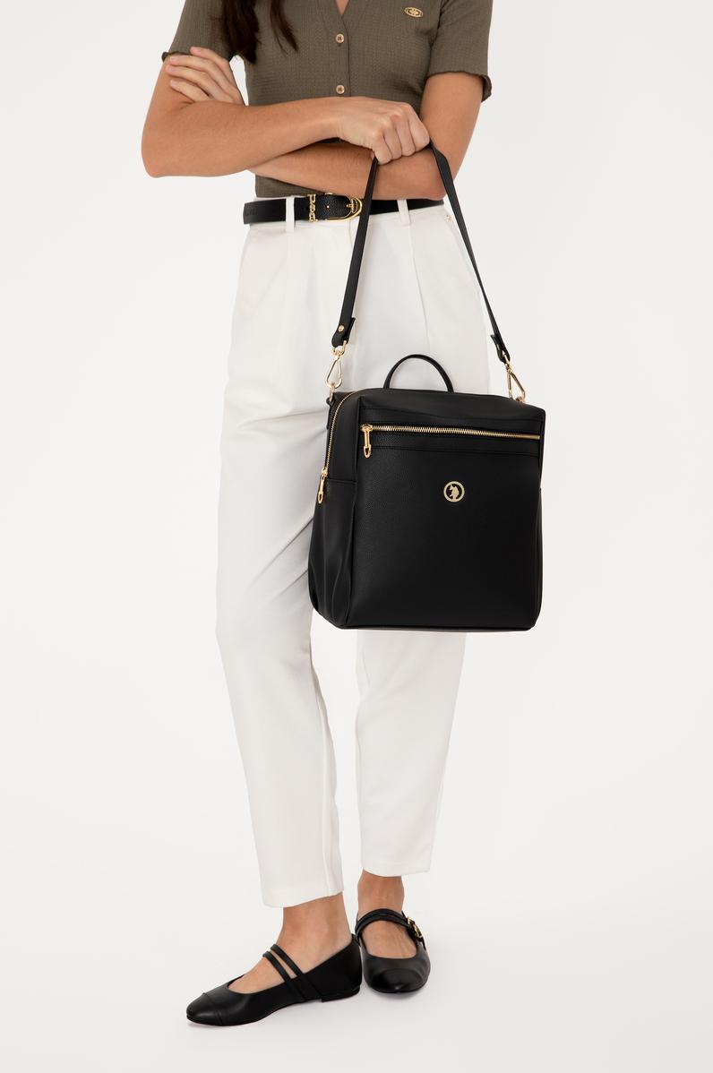 Kadın Siyah Çift Askılı Sırt Çantası