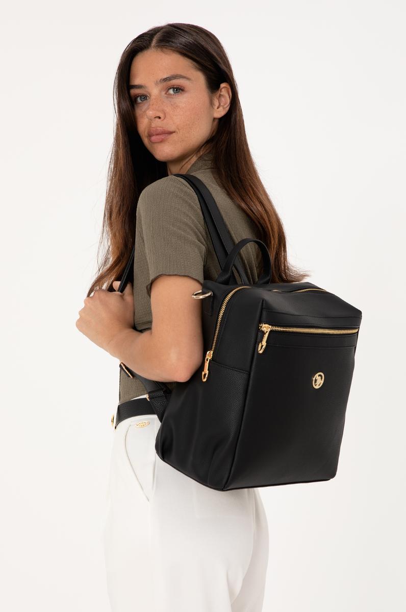 Kadın Siyah Çift Askılı Sırt Çantası