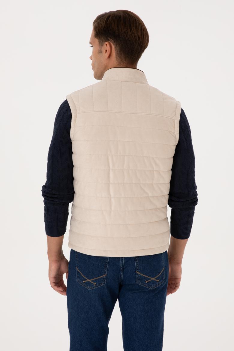 Erkek Antrasit Deri Yelek - 50317323028