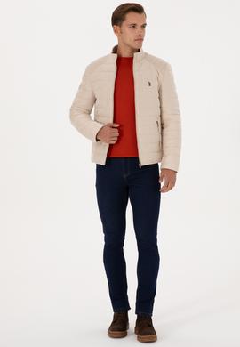 Erkek Bej Deri Ceket - 50317296029