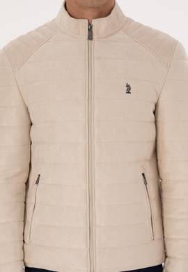 Erkek Bej Deri Ceket - 50317296029