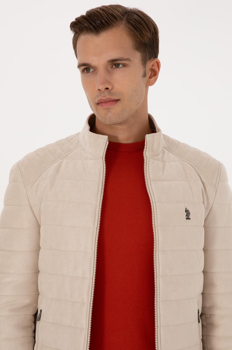 Erkek Bej Deri Ceket