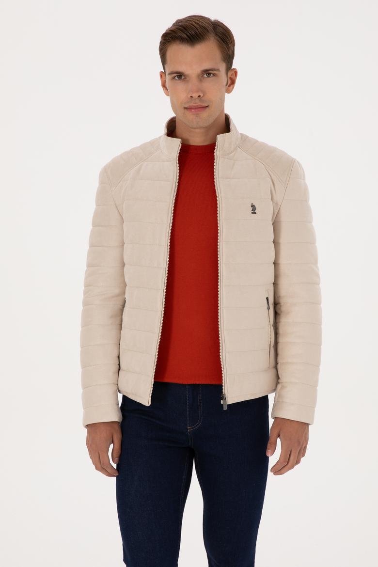 Erkek Bej Deri Ceket - 50317296029