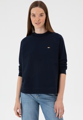 Kadın Lacivert Regular Bisiklet Yaka Basic Sweatshırt - 50313610015