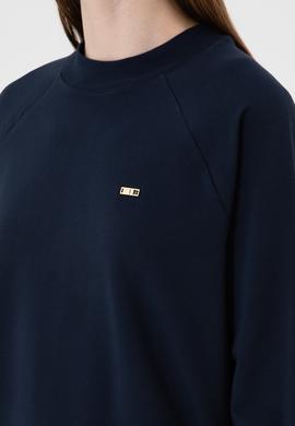 Kadın Lacivert Regular Bisiklet Yaka Basic Sweatshırt - 50313610015