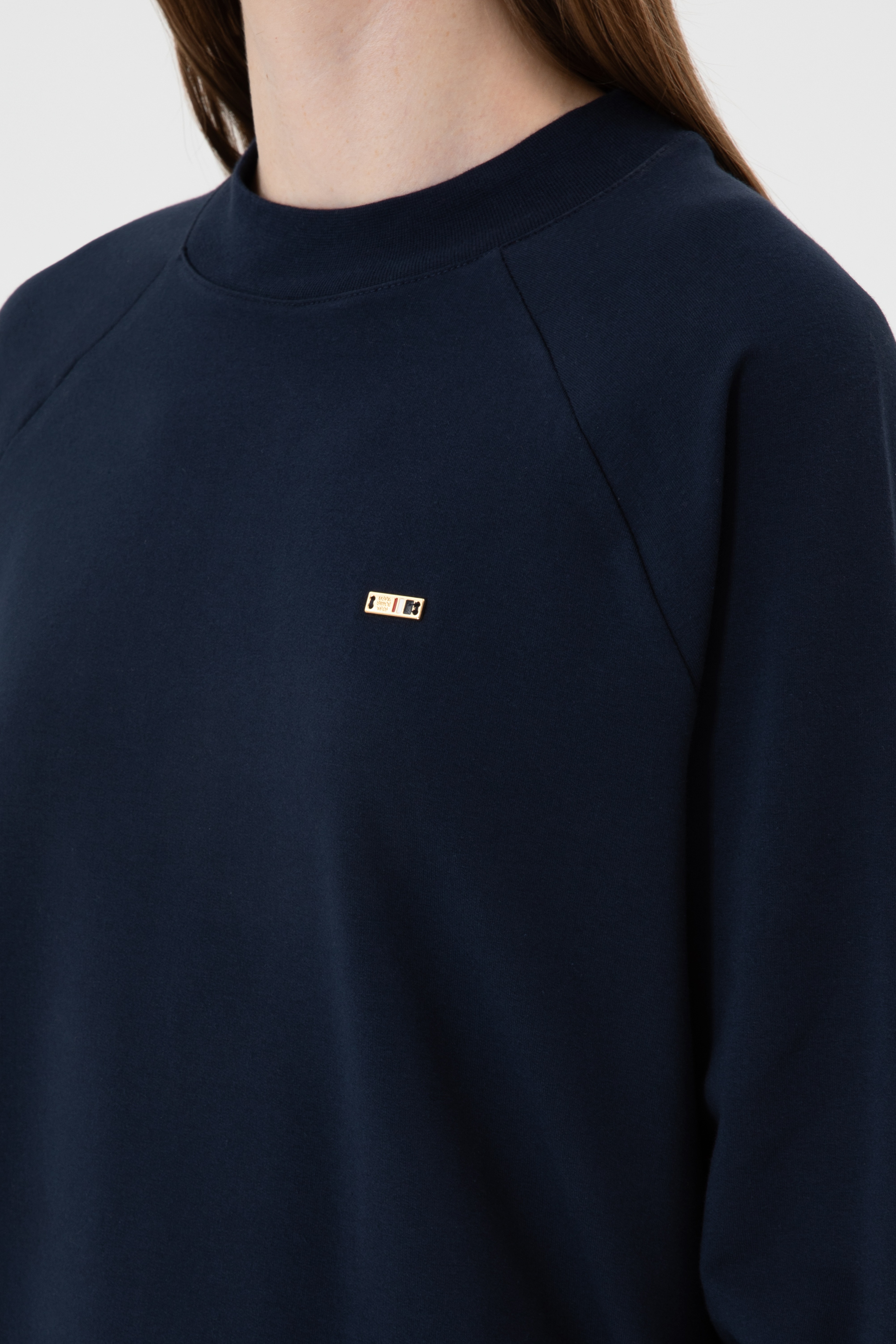 Kadın Lacivert Regular Bisiklet Yaka Basic Sweatshırt - Image 7