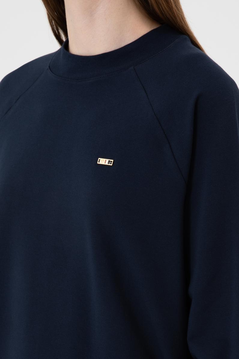 Kadın Lacivert Regular Bisiklet Yaka Basic Sweatshırt