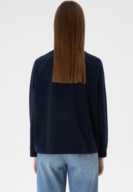 Kadın Lacivert Regular Bisiklet Yaka Basic Sweatshırt - 50313610015