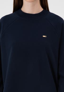 Kadın Lacivert Regular Bisiklet Yaka Basic Sweatshırt - 50313610015